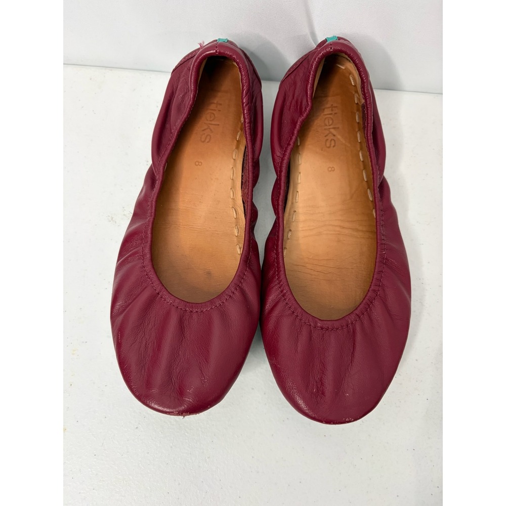 Tieks by Gavrieli Burgundy Leather Foldable Ballet Flats Womens 8 Round Toe
